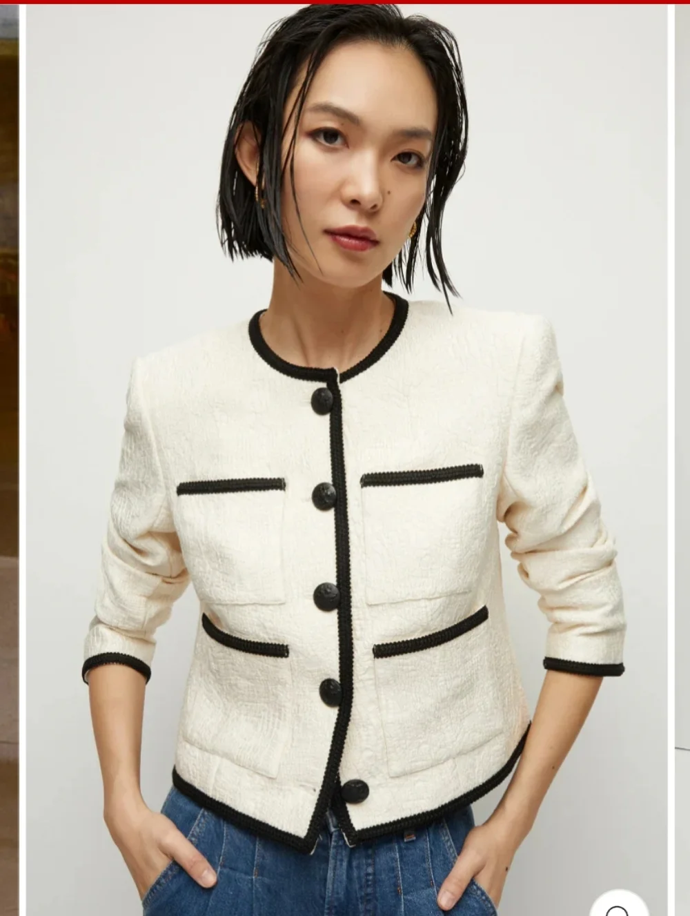 Veronica Beard Darla Lady Jacket Blazer Ivory Size 10 - Picture 5 of 14